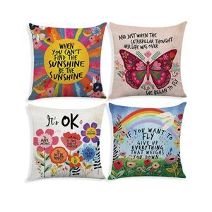 NEW Set 4 Butterfly Girls,Inspirational Throw Pillow Cover 18”